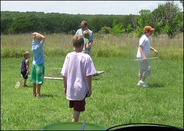 Lynn Hahn playing with kids
